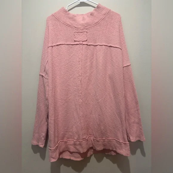 We the Free Pink Casey Ribbed Oversized Cotton Long Tunic Women’s XL - Picture 12 of 15